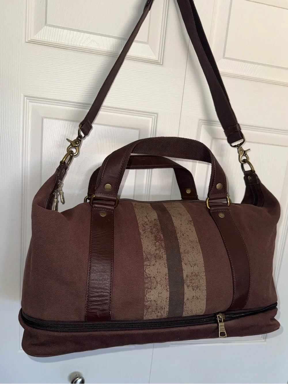 Banana Republic Canvas Weekender Duffel Bag - Brown